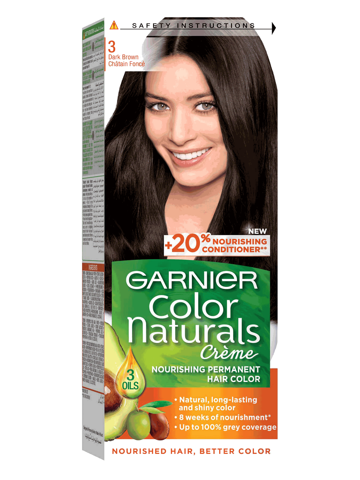 GARNIER COLOR CREAM COLOR NATURALS CREME 3 40ML- Dark Brown Primary tabs