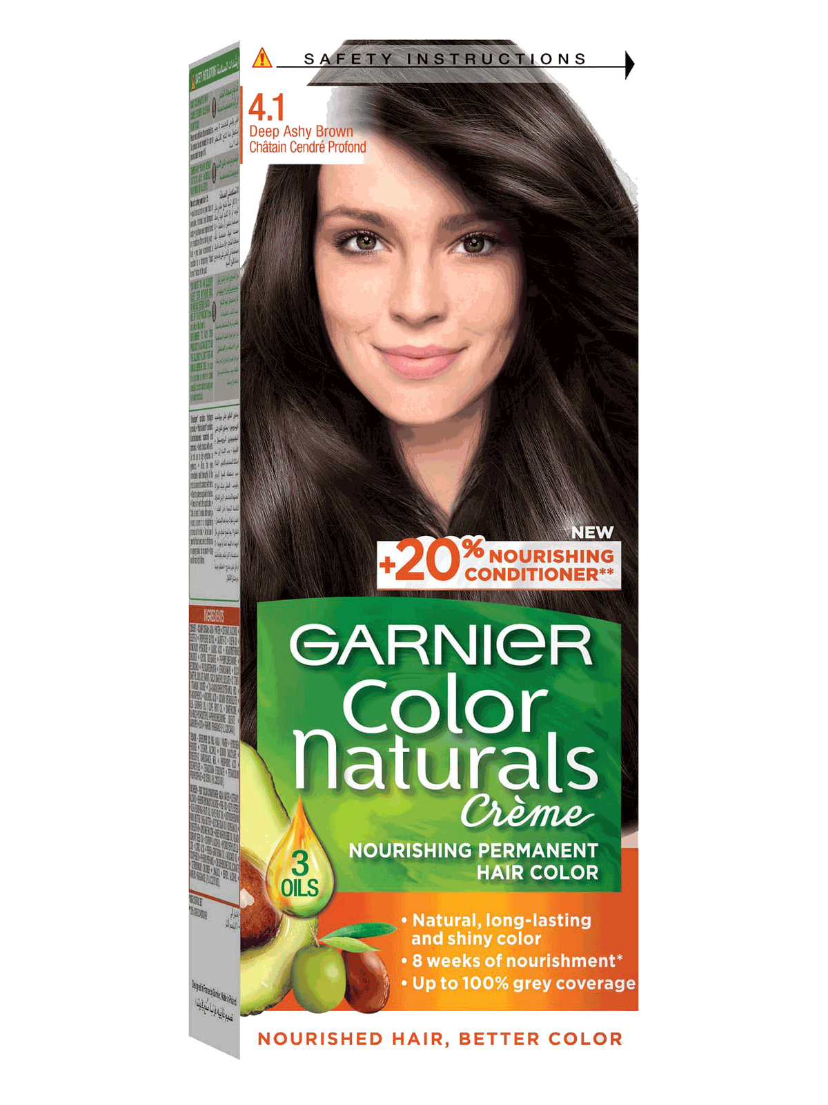 GARNIER COLOR CREAM HAIR COLOUR 4.1 ASHY BROWN 40ML Primary tabs