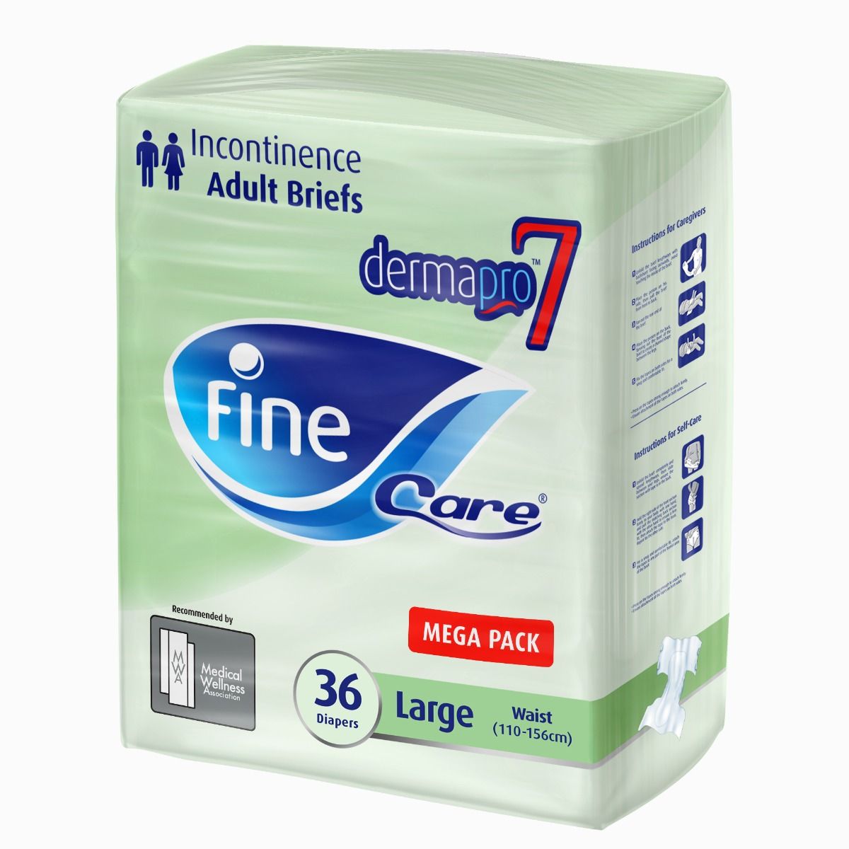 Fine Care, Adult Diapers, Large Size - 36 Pcs