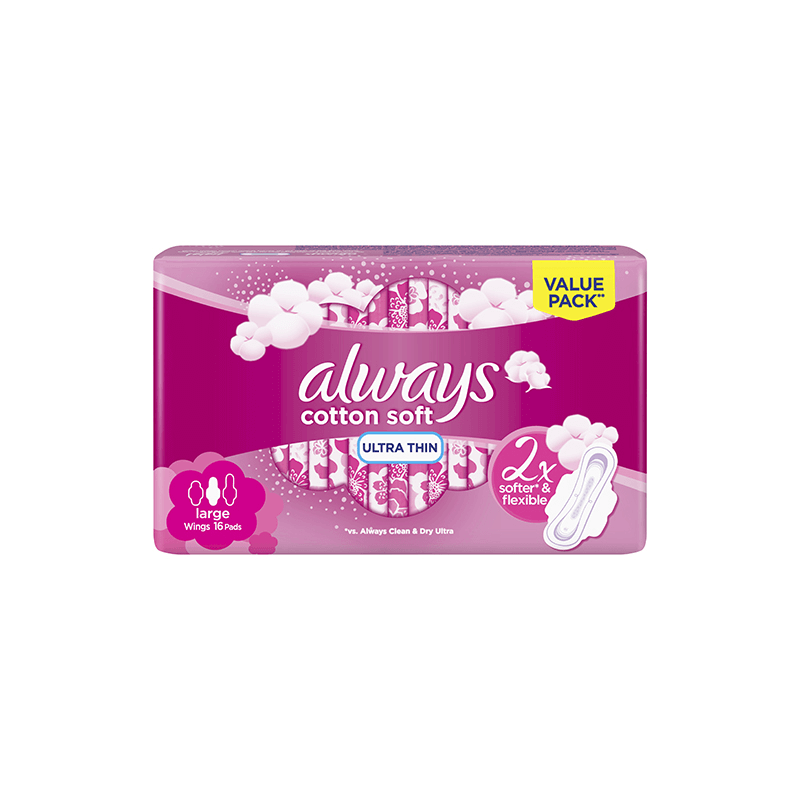 Always Ultra Cotton Soft Large With Wings 16 Pads