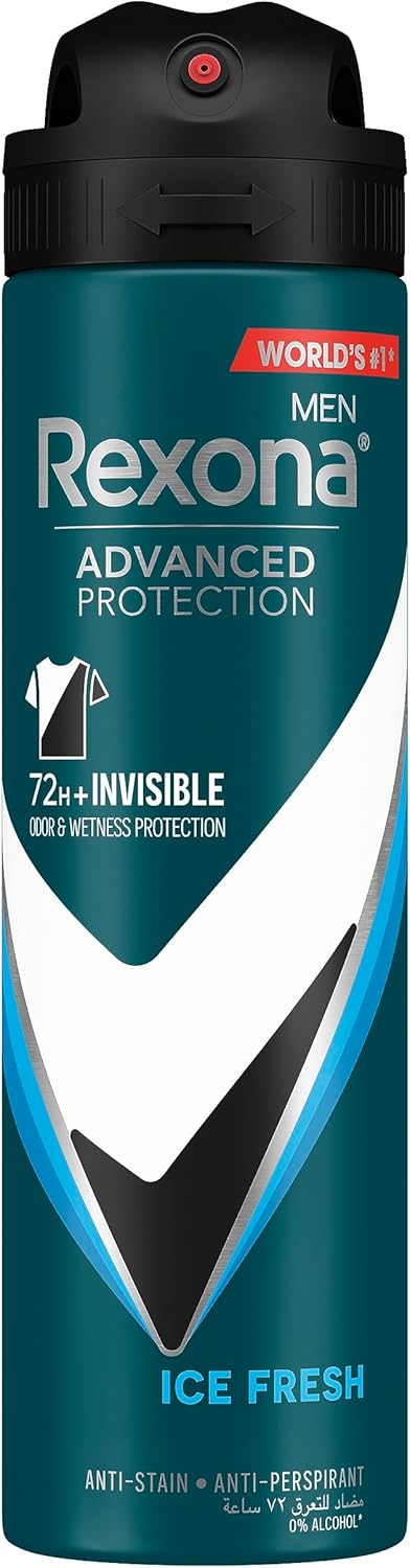  Rexona Men Antiperspirant Deodorant Spray, 72 hour sweat & odor protection*, Lime Fresh, with MotionSense technology, 150ml